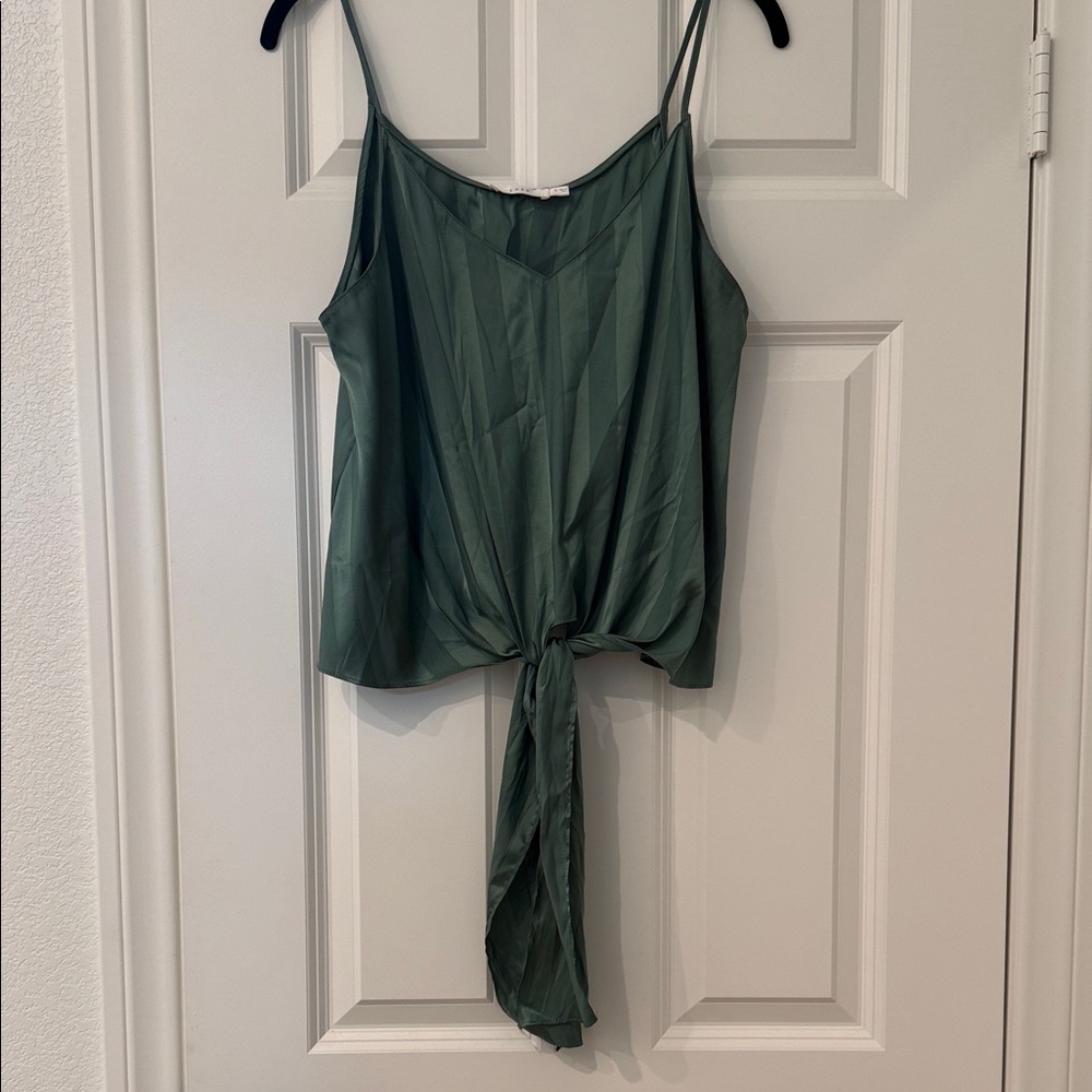 Lush Forest Green Tie-Front Camisole